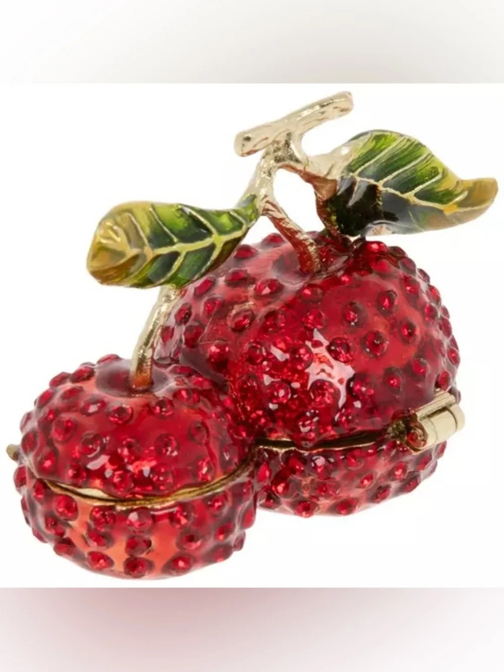 Rhinestone Cherries Jewelry Box